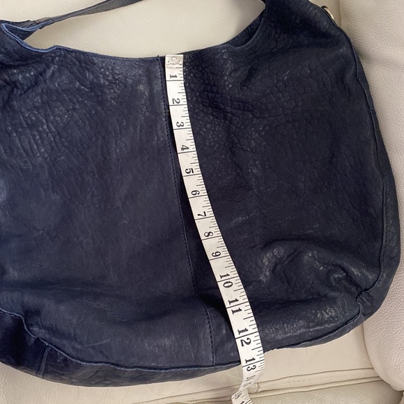 Elegant Midnight Blue Leather Hobo Bag - Picture 10 of 15